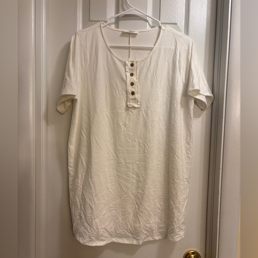 Zenana White Short Sleeve Top